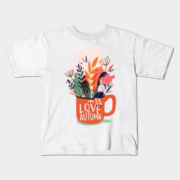 Love Autumn Kids T-Shirt by TashaNatasha